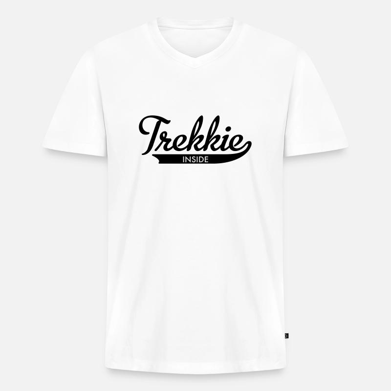trekkie inside - Männer Premium Bio T-Shirt mit V-Ausschnitt - Weiß