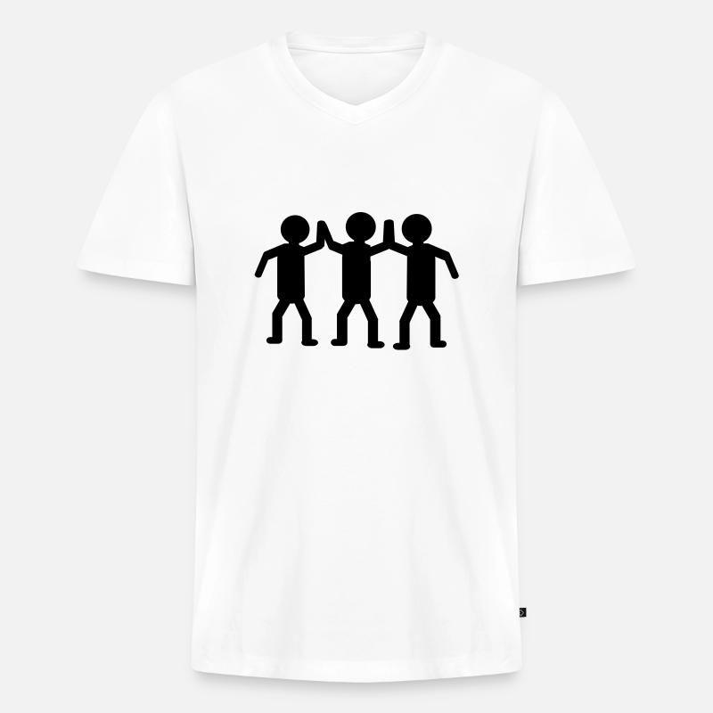 winner victory sieger - Männer Premium Bio T-Shirt mit V-Ausschnitt - Weiß