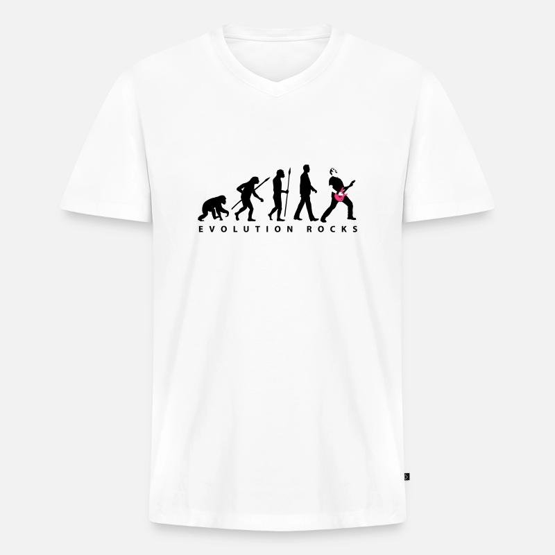 evolution_rocks_032012_b_2c - Männer Premium Bio T-Shirt mit V-Ausschnitt - Weiß