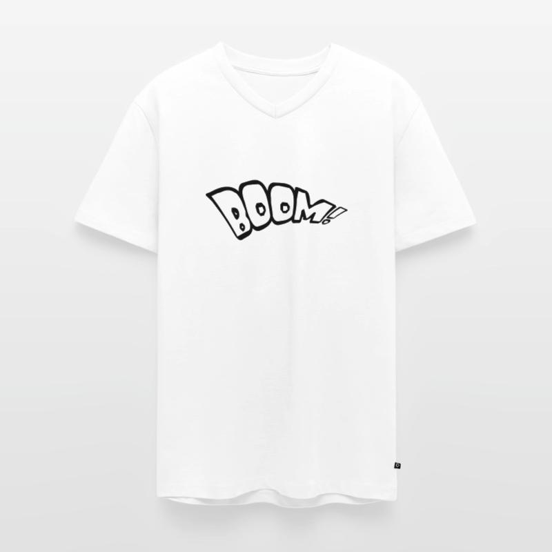 boom text fire hot tnt dynamite explode expl Men's Premium Organic T-shirt with V-neck