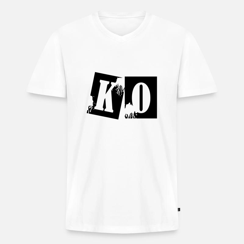 ko_boxing_01 - Männer Premium Bio T-Shirt mit V-Ausschnitt - Weiß