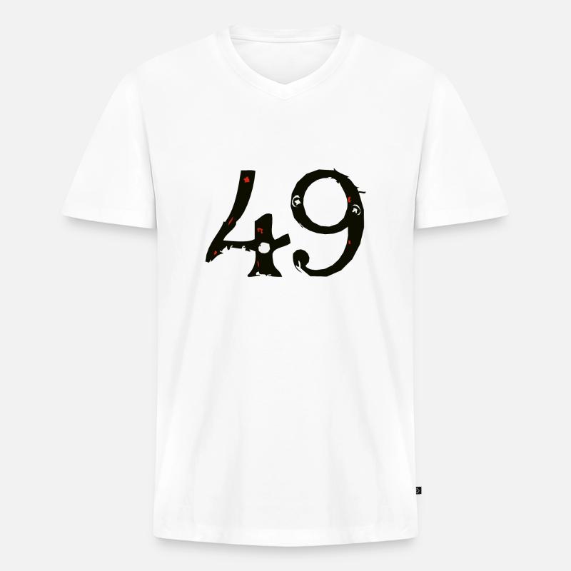 49 Nummer neunundvierzig 2003 A - Männer Premium Bio T-Shirt mit V-Ausschnitt - Weiß