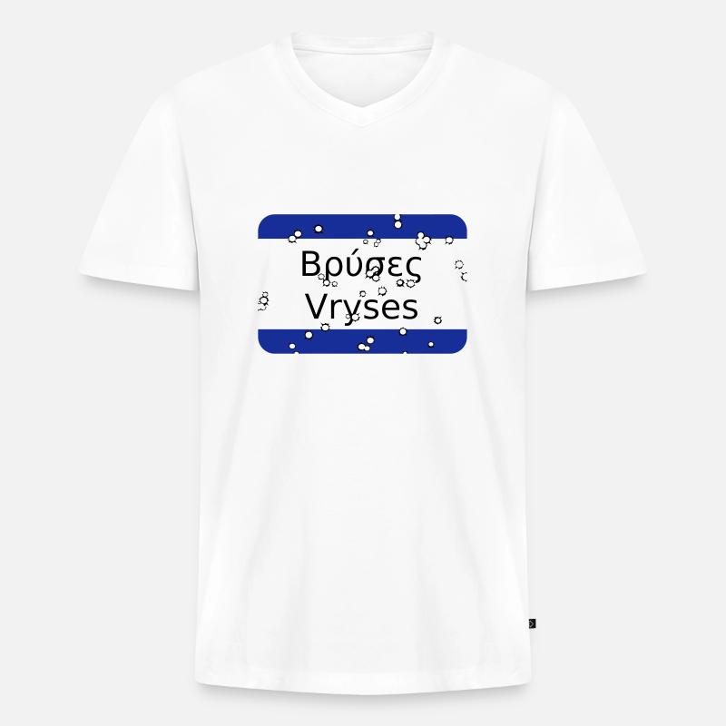 mg vryses - Männer Premium Bio T-Shirt mit V-Ausschnitt - Weiß