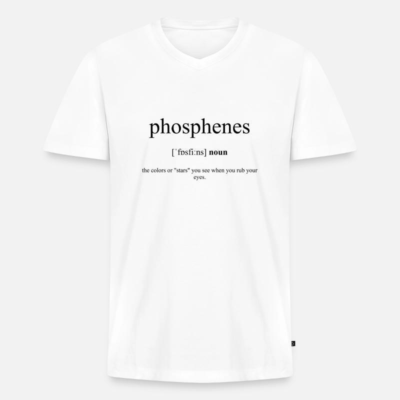 Phosphenes Definition Dictionary - Männer Premium Bio T-Shirt mit V-Ausschnitt - Weiß