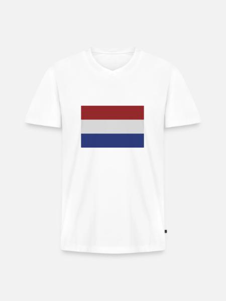 niederlande - Men's Premium Organic T-shirt with V-neck - white