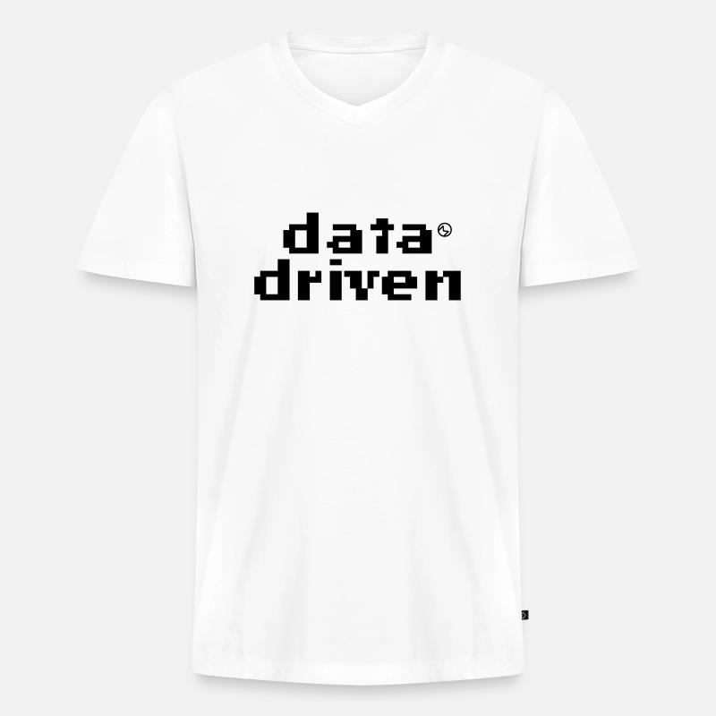 Data driven - Männer Premium Bio T-Shirt mit V-Ausschnitt - Weiß