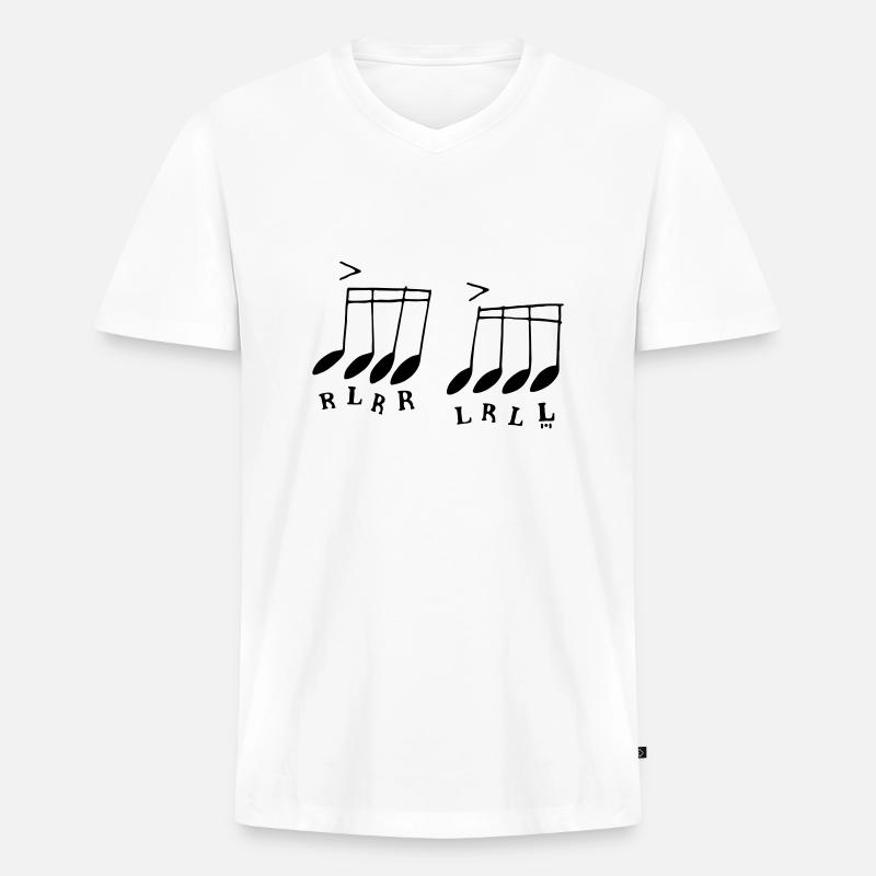 paradiddle - Männer Premium Bio T-Shirt mit V-Ausschnitt - Weiß