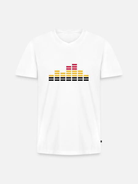 audio - Männer Premium Bio T-Shirt mit V-Ausschnitt - Weiß