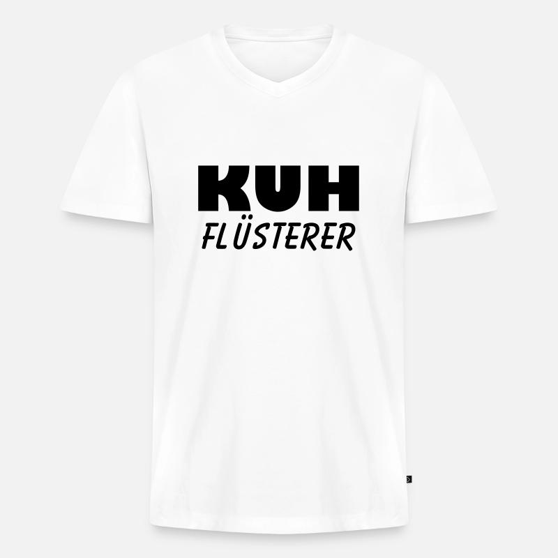 kuh flüsterer - Männer Premium Bio T-Shirt mit V-Ausschnitt - Weiß