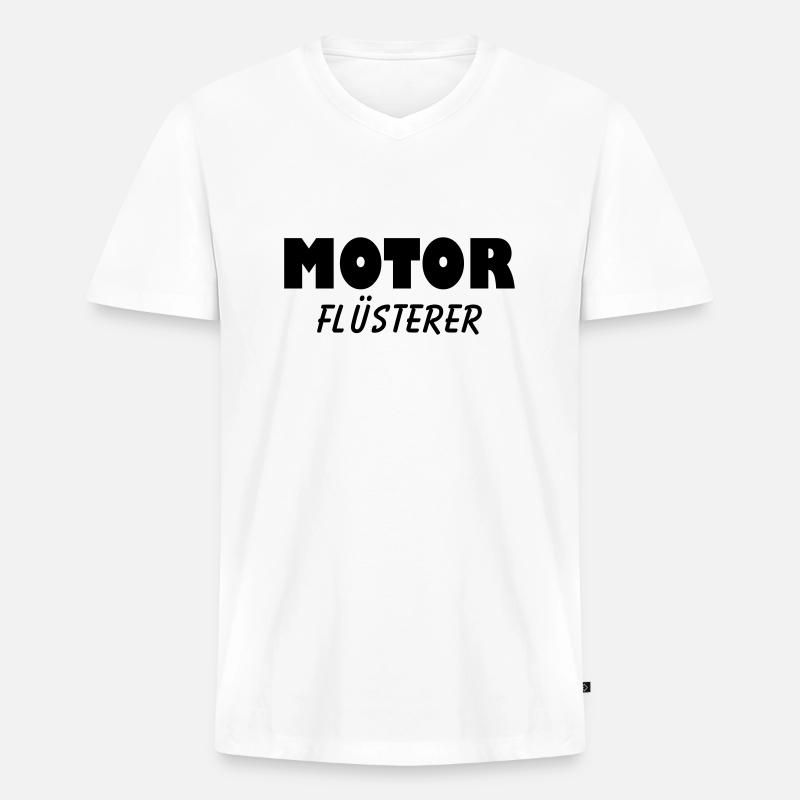 motor flüsterer - Männer Premium Bio T-Shirt mit V-Ausschnitt - Weiß