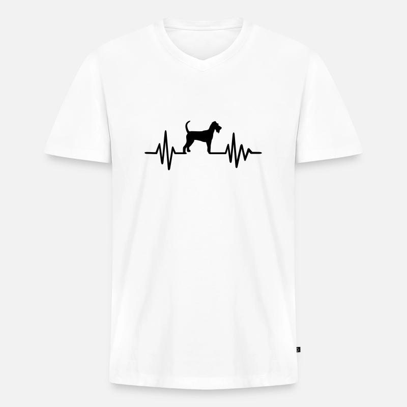 Irish Terrier - Männer Premium Bio T-Shirt mit V-Ausschnitt - Weiß