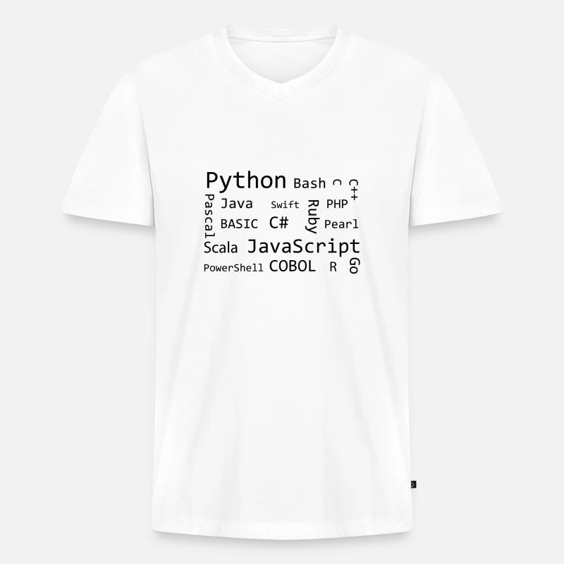 Programmer - Männer Premium Bio T-Shirt mit V-Ausschnitt - Weiß