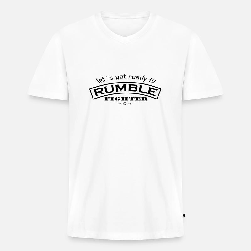 lets get ready to rumble - Männer Premium Bio T-Shirt mit V-Ausschnitt - Weiß