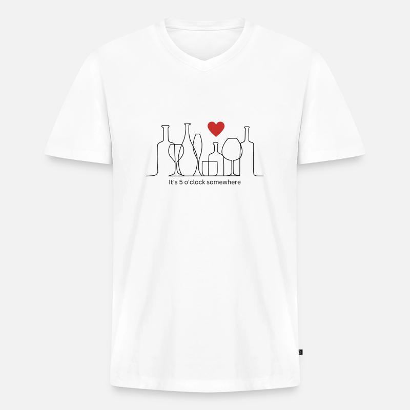 it's 5 o'clock somewhere - Männer Premium Bio T-Shirt mit V-Ausschnitt - Weiß
