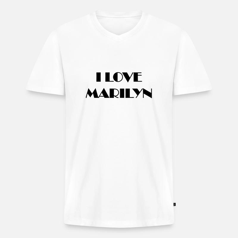 marilynbroadway - Männer Premium Bio T-Shirt mit V-Ausschnitt - Weiß