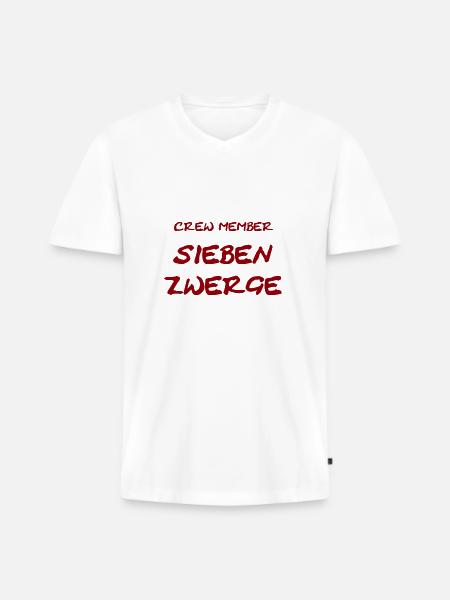 CREW_MEMBER_7Dwarfs - Männer Premium Bio T-Shirt mit V-Ausschnitt - Weiß