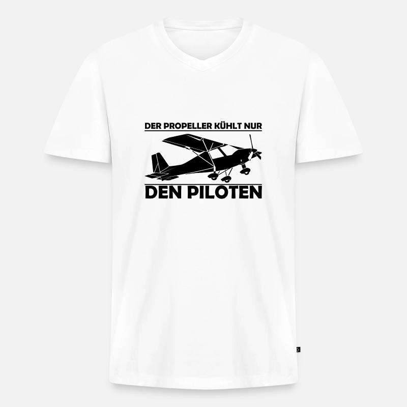 C42 Ultraleichtflugzeug Geschenk - Männer Premium Bio T-Shirt mit V-Ausschnitt - Weiß