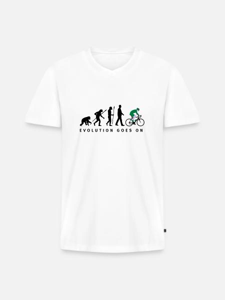 evolution_radfahrer_052012_d_3c - Männer Premium Bio T-Shirt mit V-Ausschnitt - Weiß