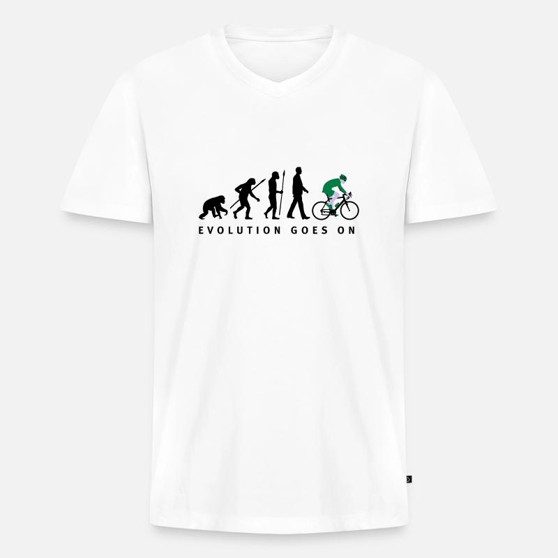 evolution_radfahrer_052012_d_3c - Männer Premium Bio T-Shirt mit V-Ausschnitt - Weiß