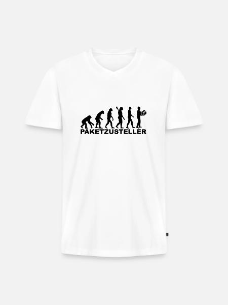 Paketzusteller - Männer Premium Bio T-Shirt mit V-Ausschnitt - Weiß