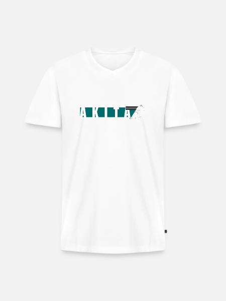 Akita Inu design - Men's Premium Organic T-shirt with V-neck - white
