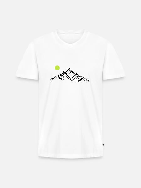 Mountains - Men's Premium Organic T-shirt with V-neck - white