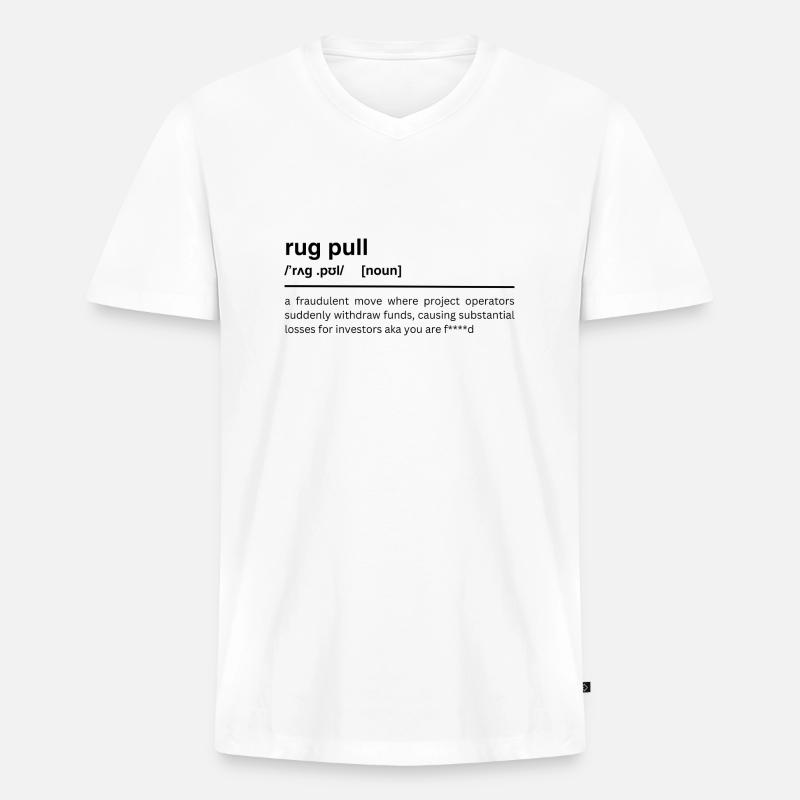 rug pull - Männer Premium Bio T-Shirt mit V-Ausschnitt - Weiß