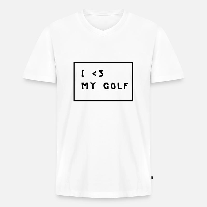 golf - Männer Premium Bio T-Shirt mit V-Ausschnitt - Weiß