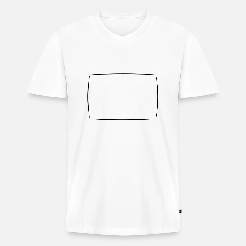 Rechteck gewölbt außen - Männer Premium Bio T-Shirt mit V-Ausschnitt - Weiß