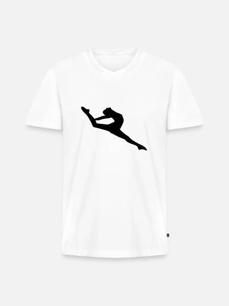 Vector Ballet dancer Silhouette - Men's Premium Organic T-shirt with V-neck - white