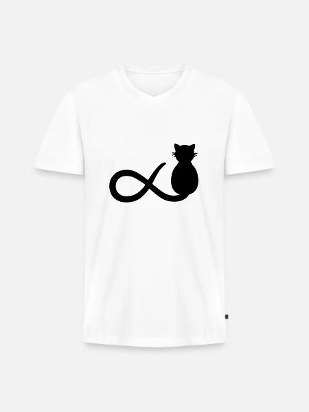 Unendlichkeit Katze - Männer Premium Bio T-Shirt mit V-Ausschnitt - Weiß