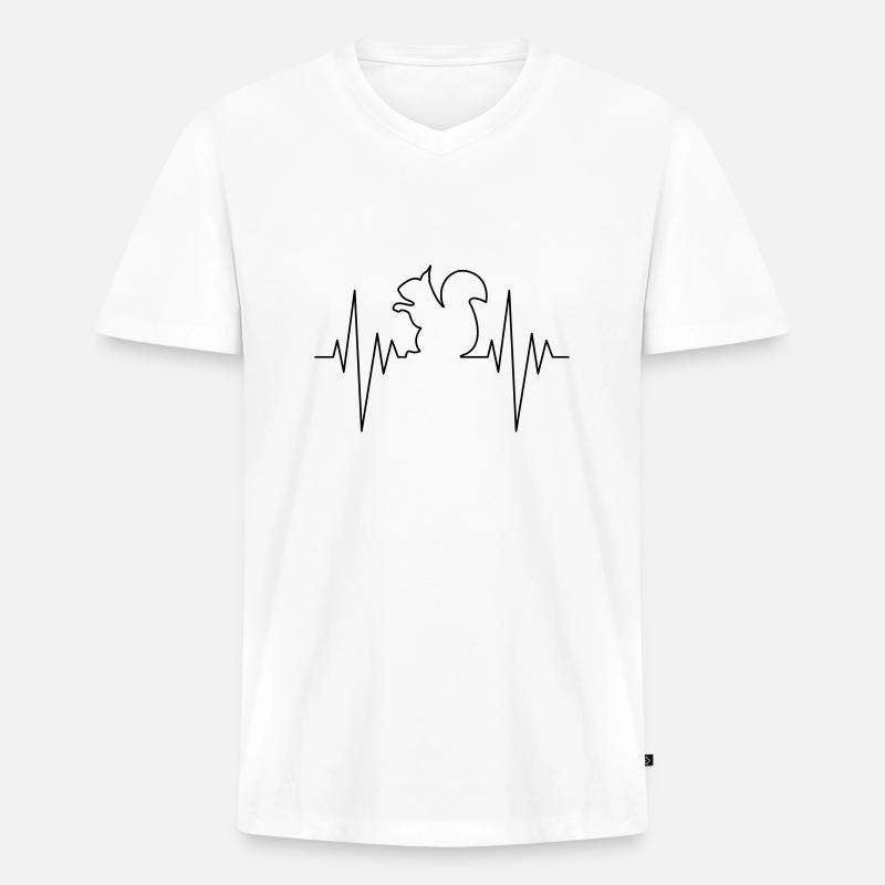 Squirrel Pulse - Männer Premium Bio T-Shirt mit V-Ausschnitt - Weiß