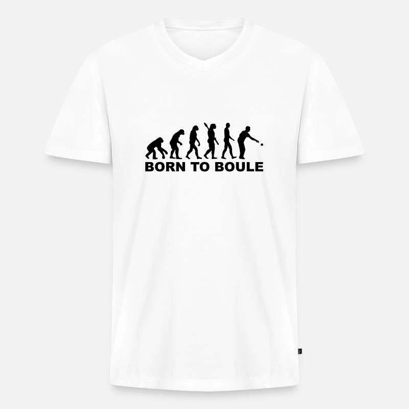 Boule Evolution - Männer Premium Bio T-Shirt mit V-Ausschnitt - Weiß