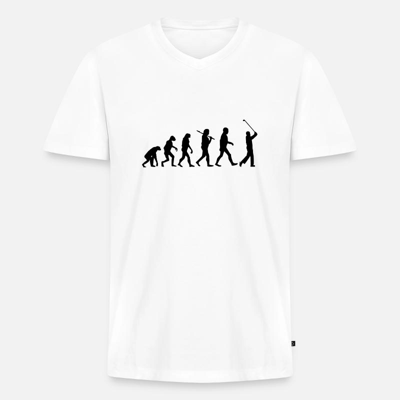 evolution Golf - Männer Premium Bio T-Shirt mit V-Ausschnitt - Weiß