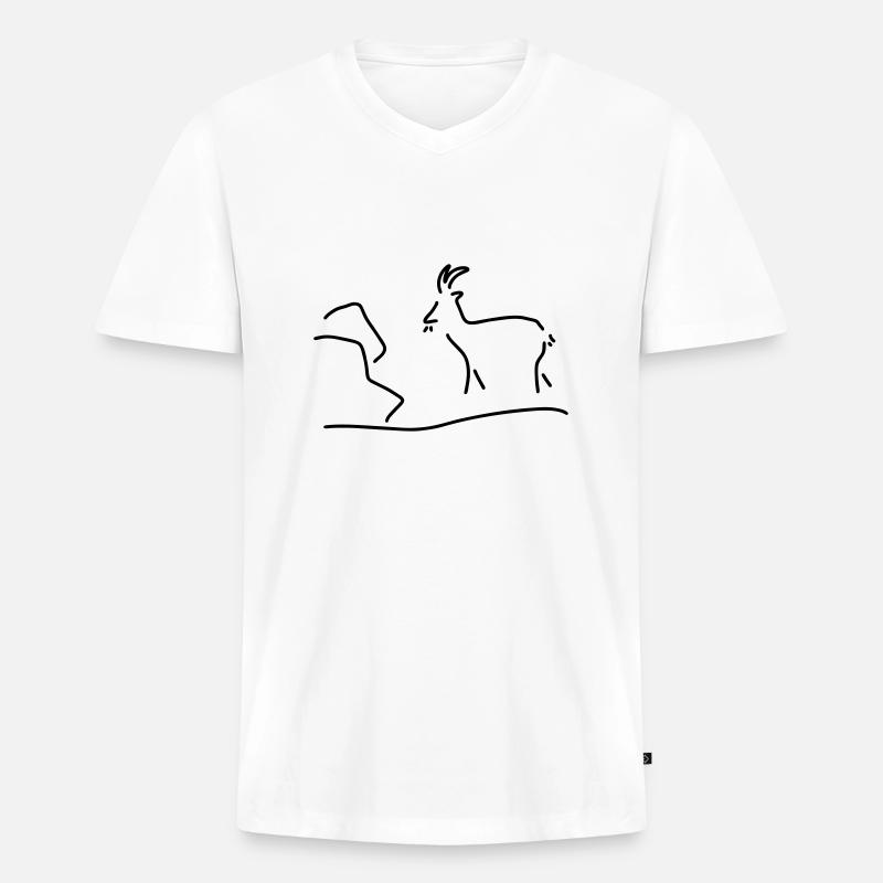 ziege oder steinbock - Männer Premium Bio T-Shirt mit V-Ausschnitt - Weiß