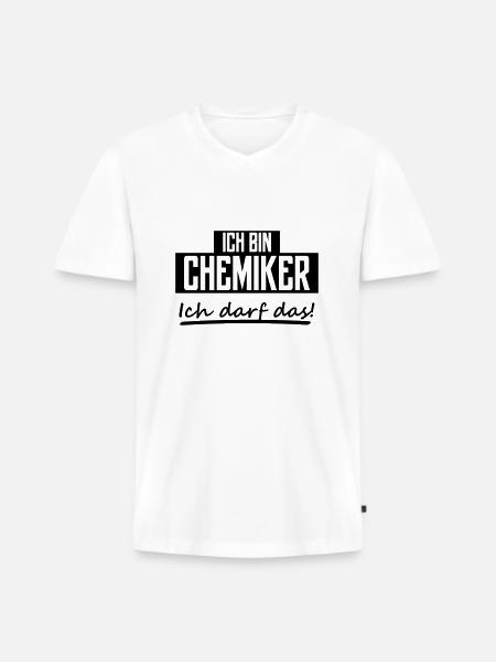 ich bin chemiker - Männer Premium Bio T-Shirt mit V-Ausschnitt - Weiß