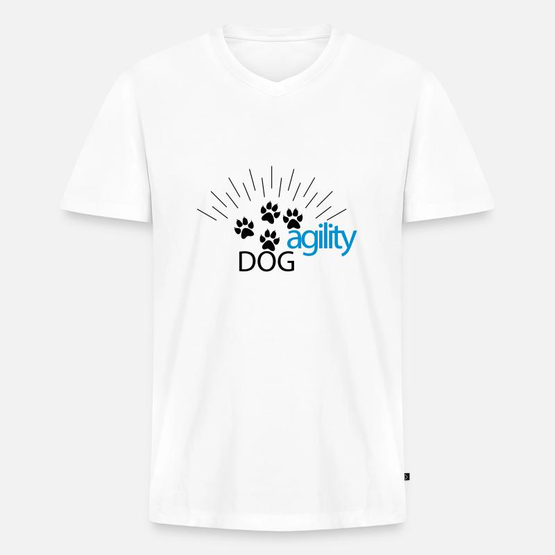 agility - Männer Premium Bio T-Shirt mit V-Ausschnitt - Weiß