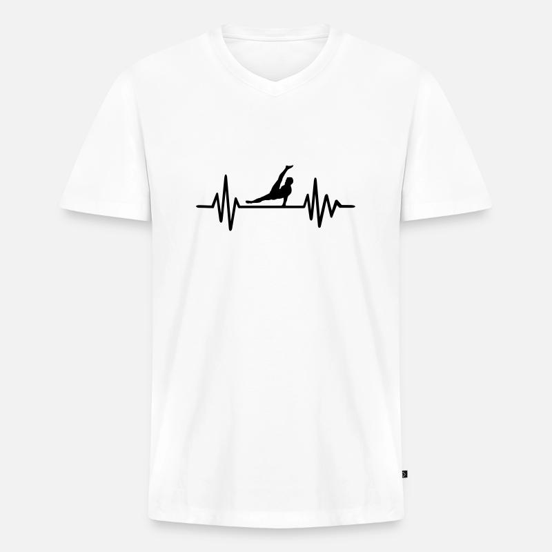 Turnen - Männer Premium Bio T-Shirt mit V-Ausschnitt - Weiß