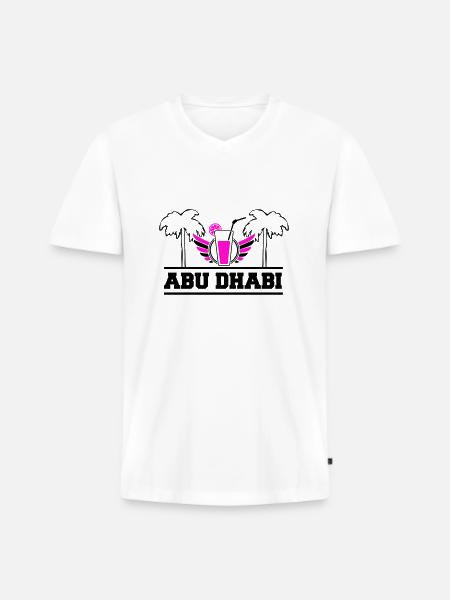 Abu Dhabi - Men's Premium Organic T-shirt with V-neck - white