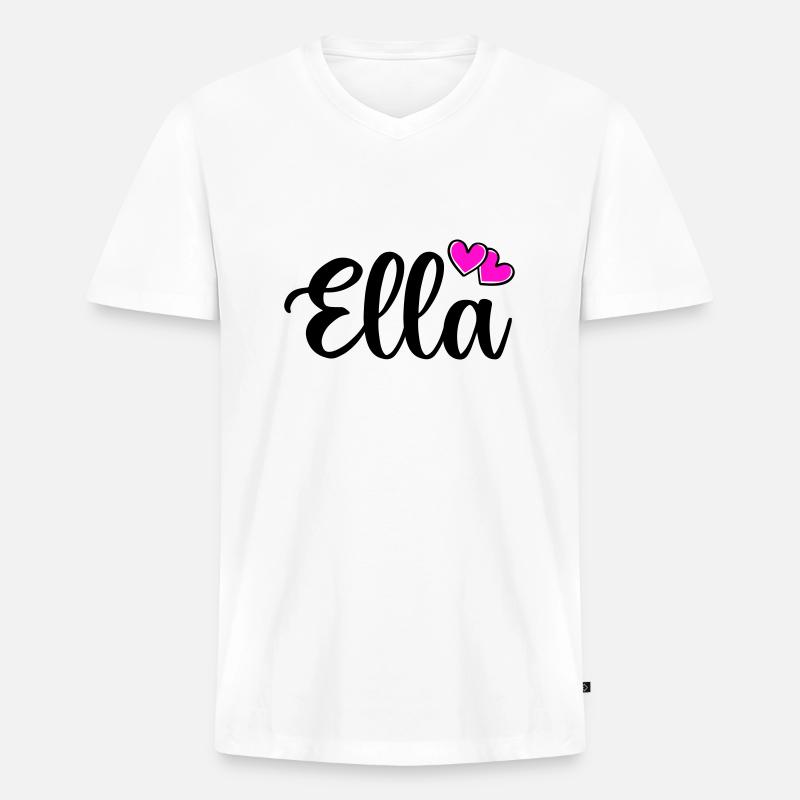 ella name - Männer Premium Bio T-Shirt mit V-Ausschnitt - Weiß