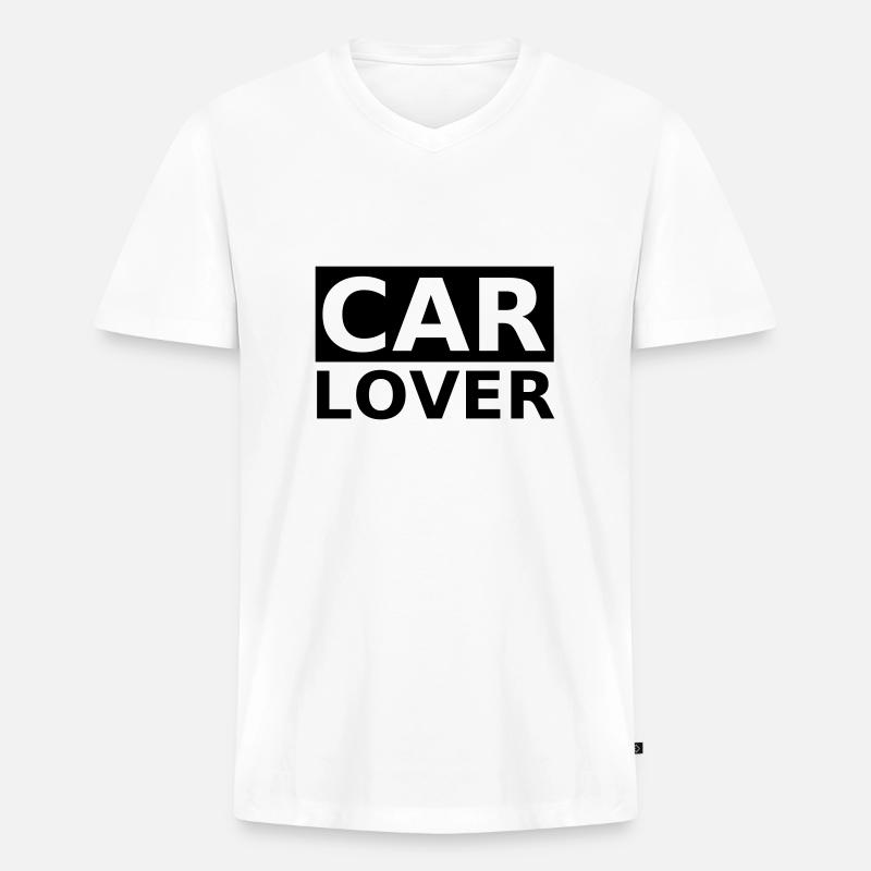 Carlover, Auto - Männer Premium Bio T-Shirt mit V-Ausschnitt - Weiß
