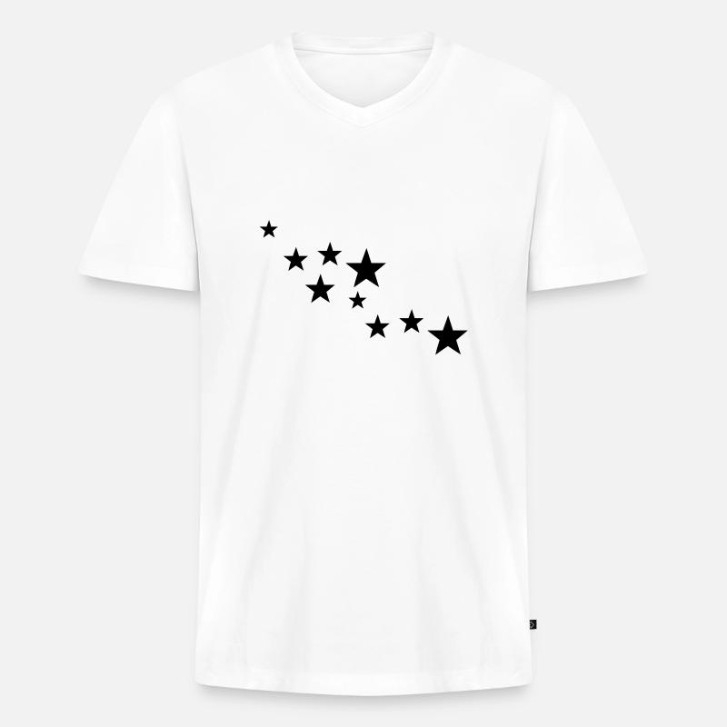 stars - Männer Premium Bio T-Shirt mit V-Ausschnitt - Weiß