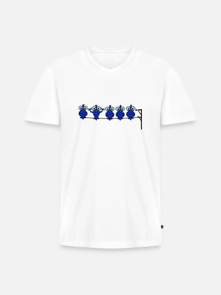 Vogel Sport - Männer Premium Bio T-Shirt mit V-Ausschnitt - Weiß