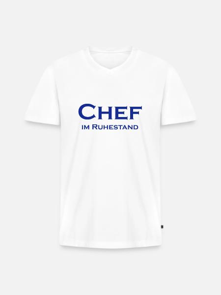 Chef im Ruhestand - Männer Premium Bio T-Shirt mit V-Ausschnitt - Weiß