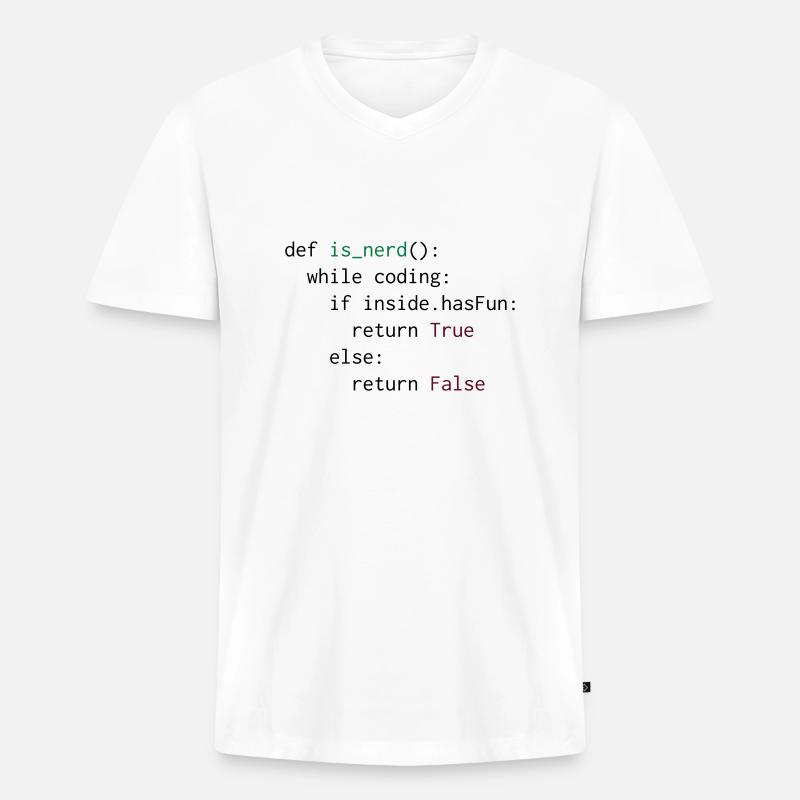 Python Definition von Nerd - Männer Premium Bio T-Shirt mit V-Ausschnitt - Weiß