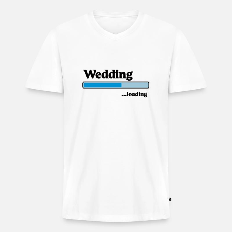 Wedding loading - Männer Premium Bio T-Shirt mit V-Ausschnitt - Weiß