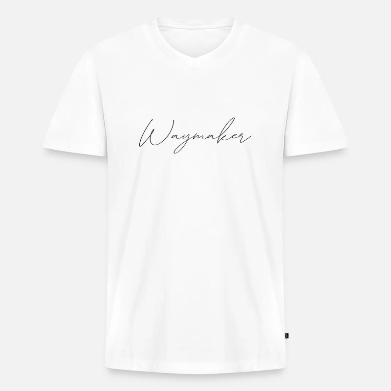waymaker - Männer Premium Bio T-Shirt mit V-Ausschnitt - Weiß