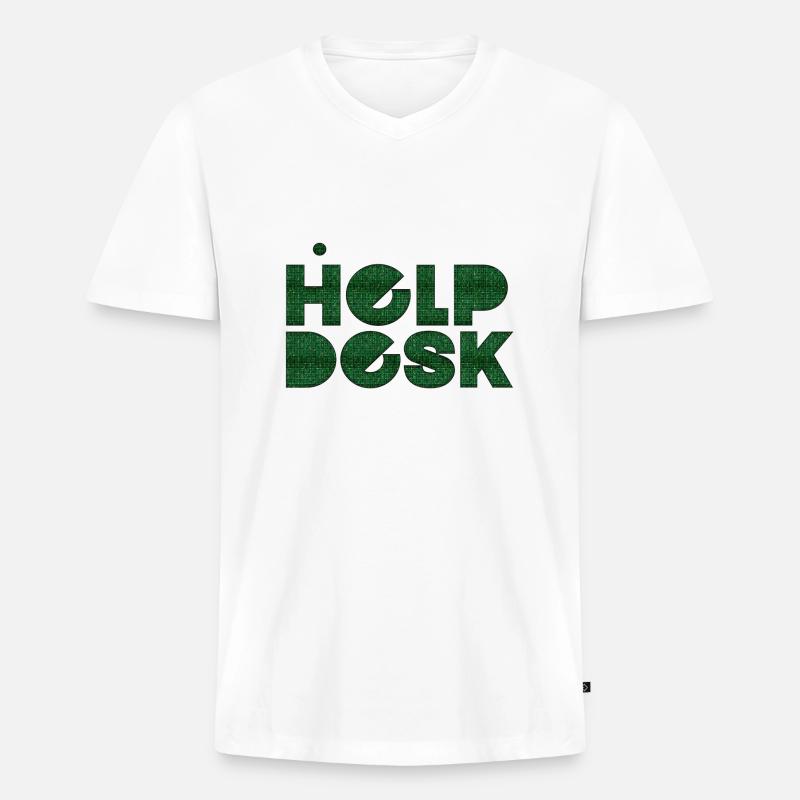 Helpdesk IT-Support-Geek Computer-Computer-Geek - Männer Premium Bio T-Shirt mit V-Ausschnitt - Weiß