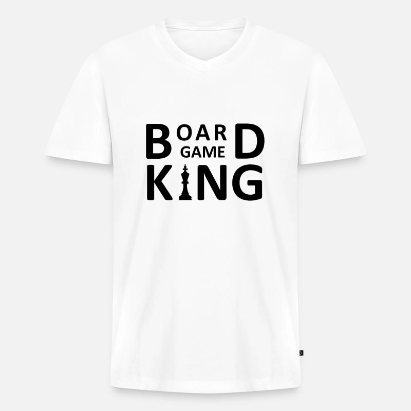 boardgame chess backgammon game night - Männer Premium Bio T-Shirt mit V-Ausschnitt - Weiß