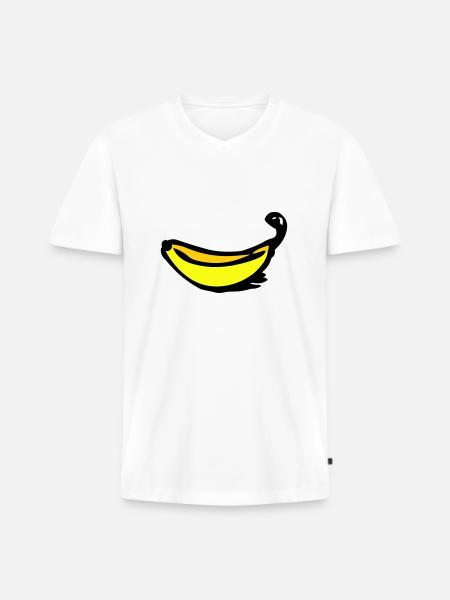 Banana - Men's Premium Organic T-shirt with V-neck - white